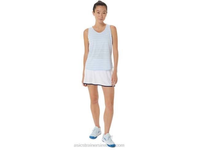 Women\s Court Stripe Tank Soft Sky Asics XXPD2558