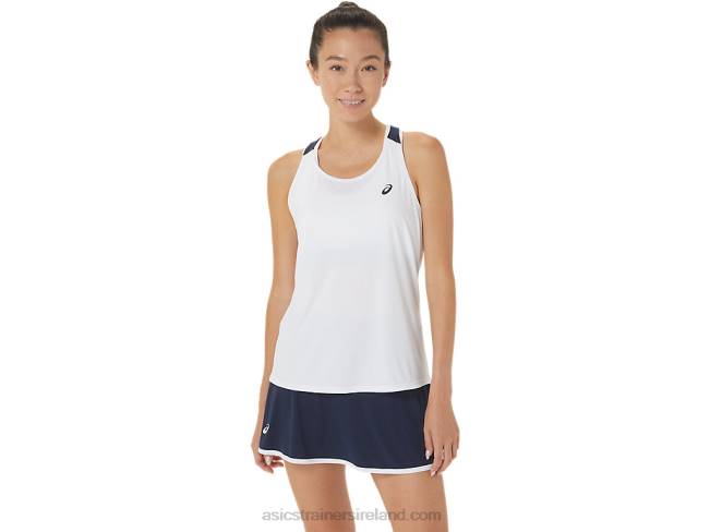 Womens Court Tank Brilliant White/Midnight Asics XXPD2566