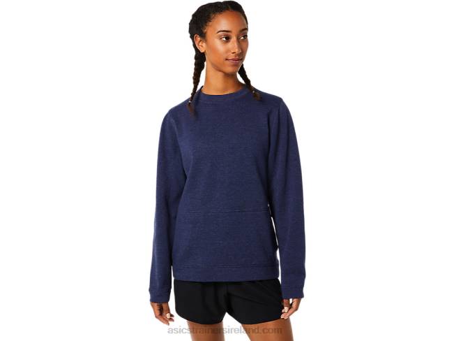 Womens Crew Top Peacoat Heather Asics XXPD3724