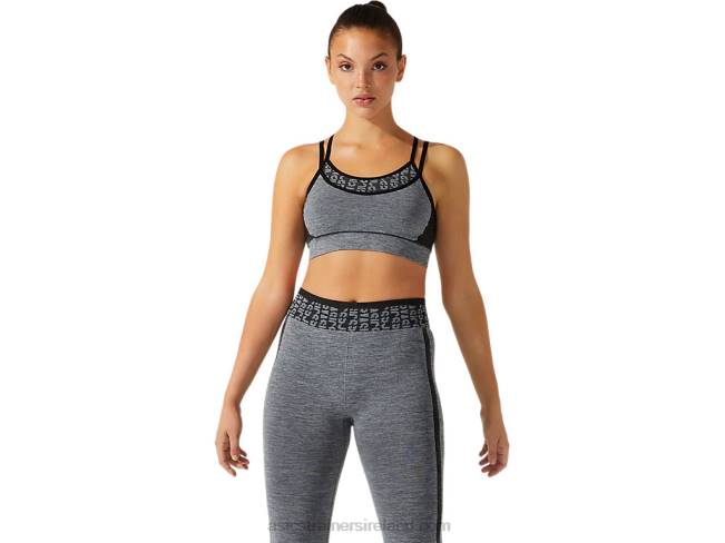 Womens Cropped Logo Seamless Bra Performance Black/Graphite Grey Asics XXPD3928