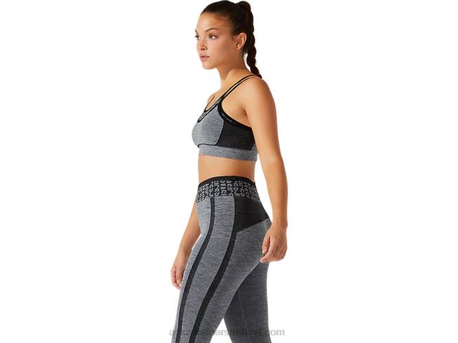 Women\s Cropped Logo Seamless Bra Performance Black/Graphite Grey Asics XXPD3928