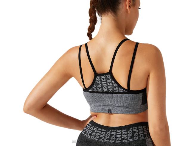 Women\s Cropped Logo Seamless Bra Performance Black/Graphite Grey Asics XXPD3928