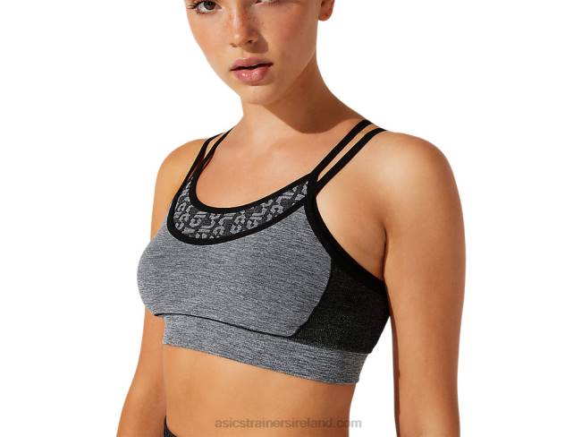 Women\s Cropped Logo Seamless Bra Performance Black/Graphite Grey Asics XXPD3928