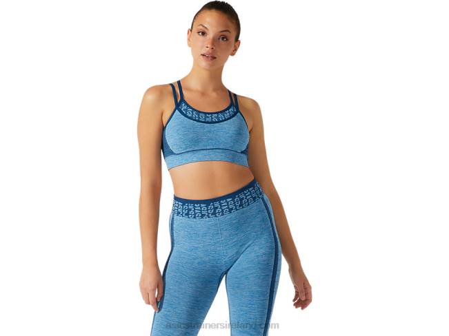 Womens Cropped Logo Seamless Bra Reborn Blue/Mako Blue Asics XXPD3941