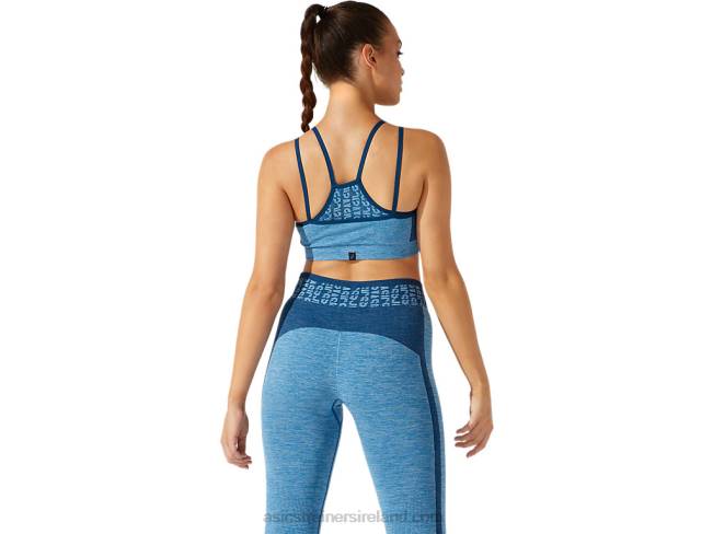 Women\s Cropped Logo Seamless Bra Reborn Blue/Mako Blue Asics XXPD3941