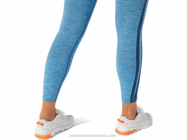 Women\s Cropped Logo Seamless Tight Reborn Blue/Mako Blue Asics XXPD3947