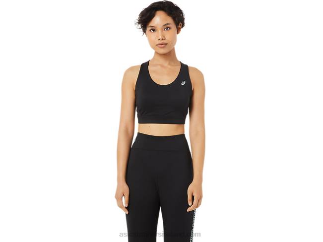 Womens Cross Back Strapped Bra Performance Black Asics XXPD3371