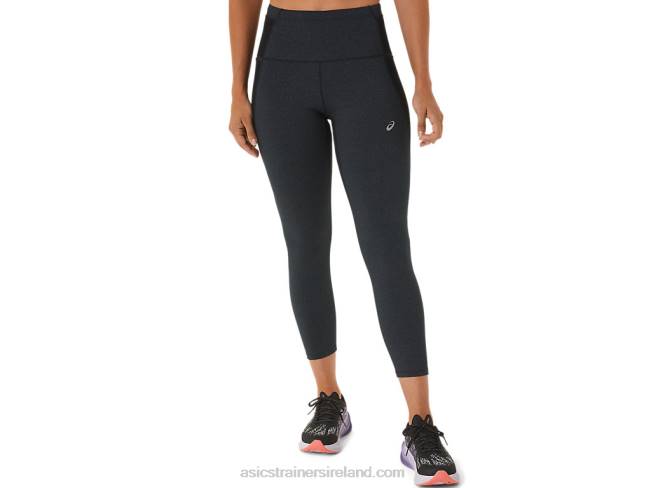 Womens Distance Supply 7/8 Tight Performance Black Heather Asics XXPD2497