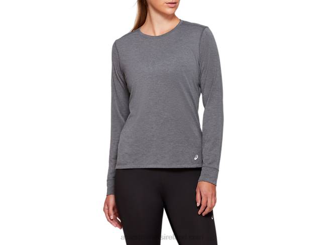 Womens Dorai Long Sleeve Top Dark Grey Heather Asics XXPD4177