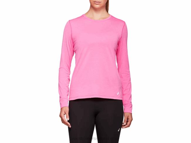 Womens Dorai Long Sleeve Top Pink Glo Heather Asics XXPD4047