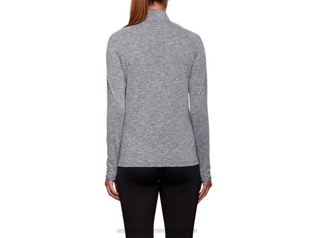 Women\s Dorai Quarter Zip Top Dark Grey Heather Asics XXPD4207