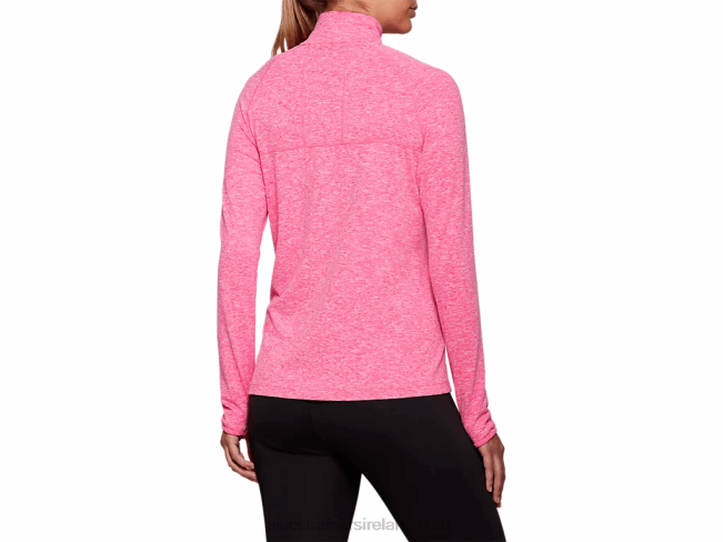 Women\s Dorai Quarter Zip Top Pink Glo Heather Asics XXPD4206