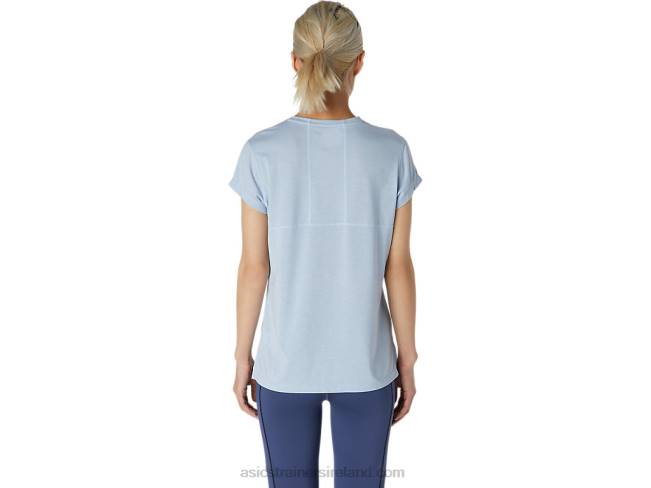 Women\s Dorai Short Sleeve Top Mist Heather Asics XXPD3810