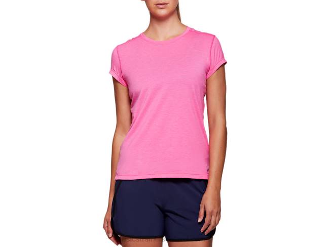 Womens Dorai Short Sleeve Top Pink Glo Heather Asics XXPD4054