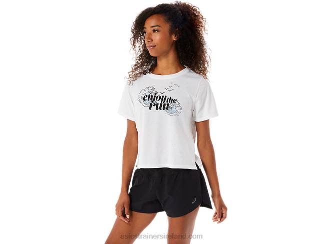 Women\s Enjoy The Run Short Sleeve Brilliant White Asics XXPD3142