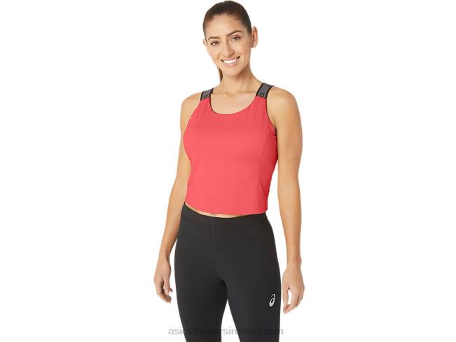 Womens Fit Sana Cropped Tank Blazing Coral Asics XXPD2279