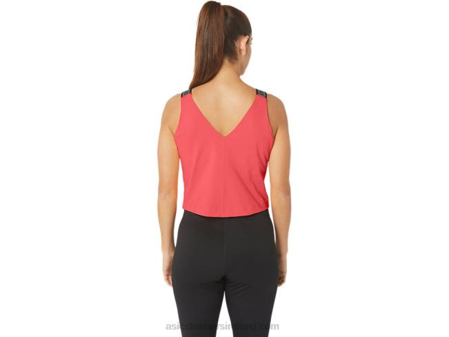 Women\s Fit Sana Cropped Tank Blazing Coral Asics XXPD2279