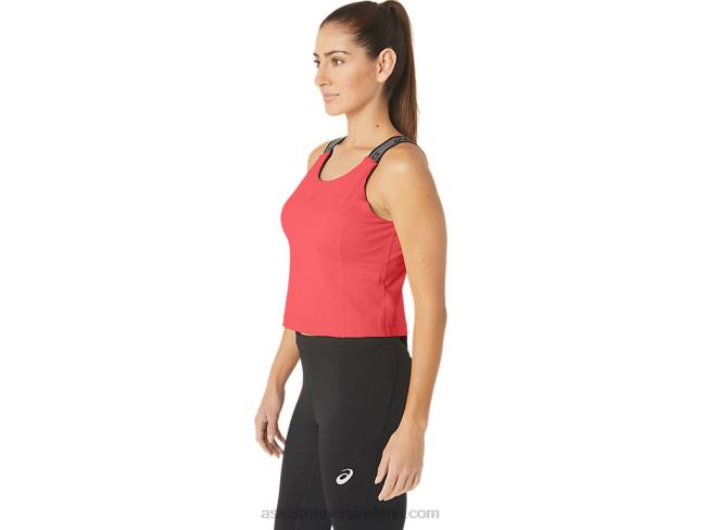 Women\s Fit Sana Cropped Tank Blazing Coral Asics XXPD2279