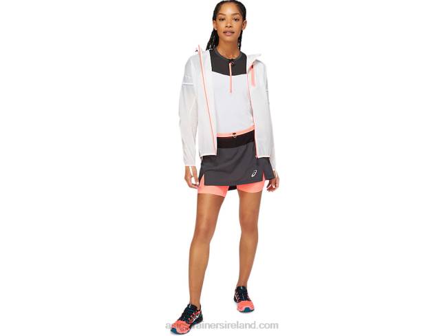 Women\s Fujitrail Jacket Brilliant White/Blazing Coral Asics XXPD3826