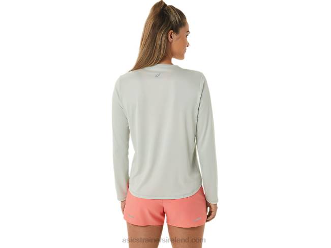 Women\s Fujitrail Logo Long Sleeve Top Light Sage Asics XXPD2476