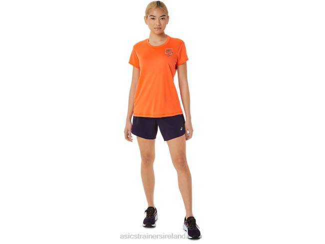 Women\s Fujitrail Logo Short Sleeve Top Nova Orange Asics XXPD3075