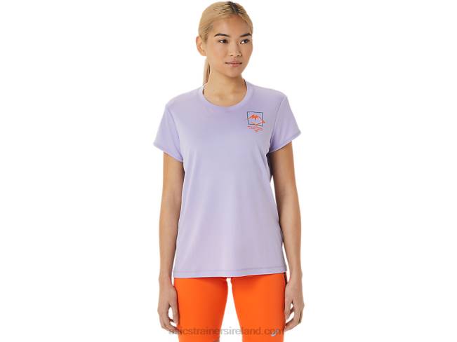 Womens Fujitrail Logo Short Sleeve Top Vapor Asics XXPD3074