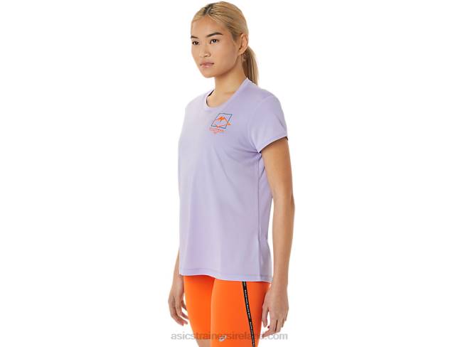 Women\s Fujitrail Logo Short Sleeve Top Vapor Asics XXPD3074