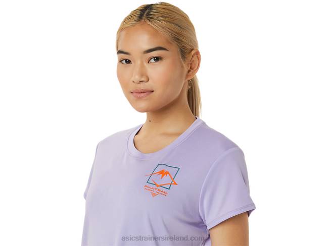 Women\s Fujitrail Logo Short Sleeve Top Vapor Asics XXPD3074