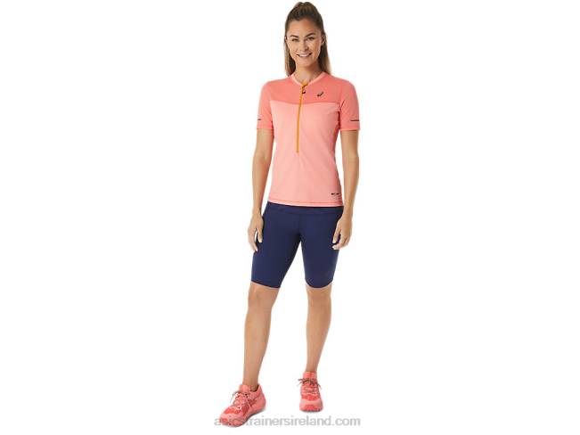 Women\s Fujitrail Short Sleeve Top Papaya/Guava Asics XXPD2457