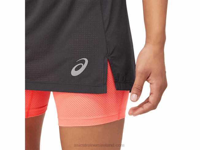 Women\s Fujitrail Skort Graphite Grey/Blazing Coral Asics XXPD3845