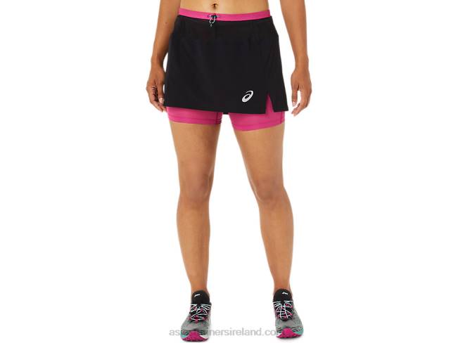 Womens Fujitrail Skort Performance Black/Fuchsia Red Asics XXPD3507