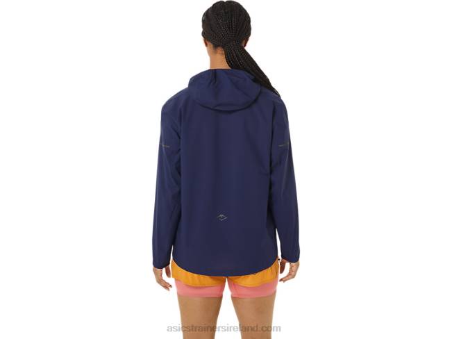 Women\s Fujitrail Waterproof Jacket Indigo Blue/Sandstorm Asics XXPD2535