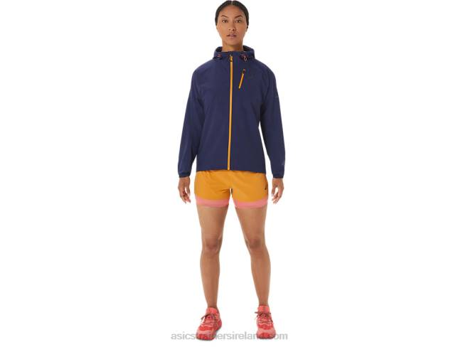 Women\s Fujitrail Waterproof Jacket Indigo Blue/Sandstorm Asics XXPD2535