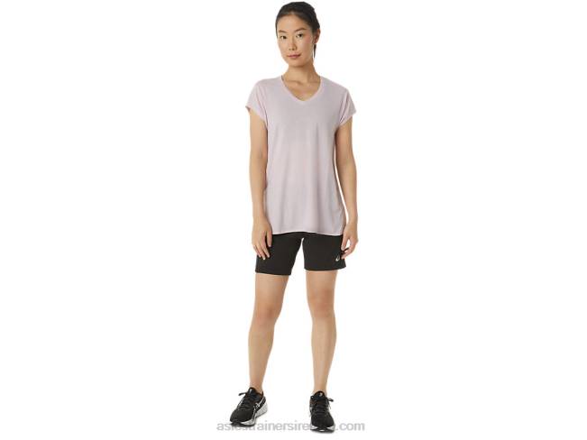 Women\s Heather Vneck Top Barely Rose Heather Asics XXPD2746