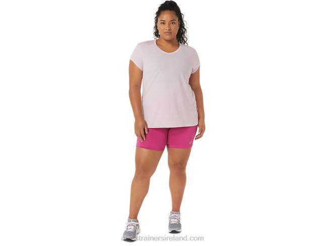 Women\s Heather Vneck Top Barely Rose Heather Asics XXPD2746