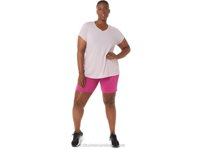 Women\s Heather Vneck Top Barely Rose Heather Asics XXPD2746