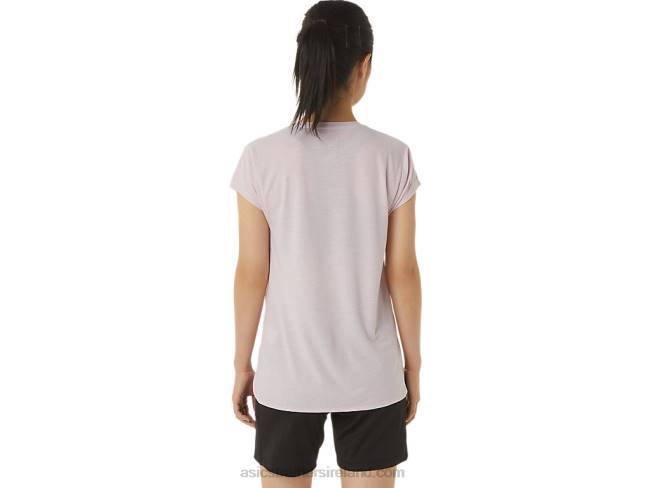 Women\s Heather Vneck Top Barely Rose Heather Asics XXPD2746