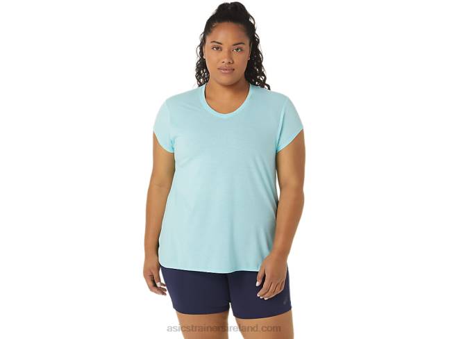 Womens Heather Vneck Top Clear Blue Heather Asics XXPD3403