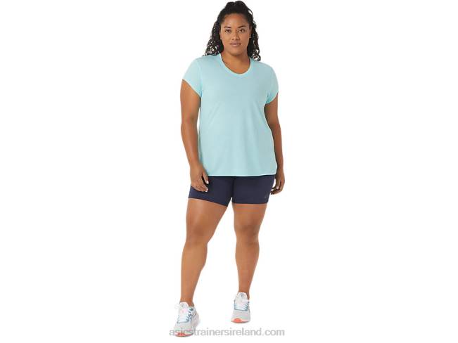 Women\s Heather Vneck Top Clear Blue Heather Asics XXPD3403