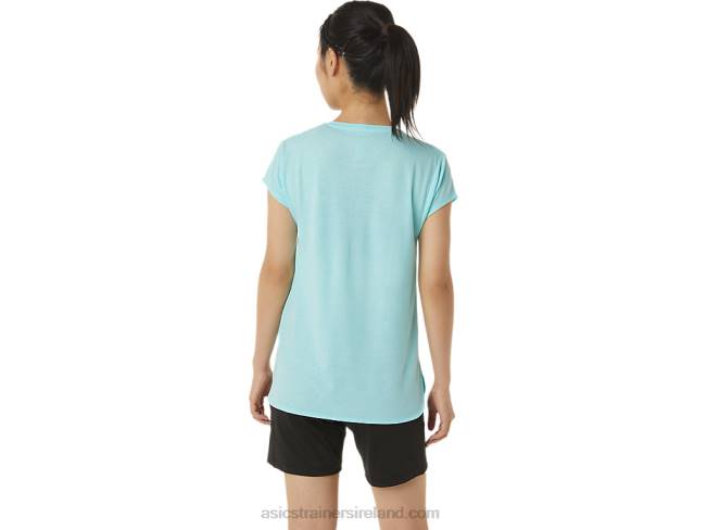 Women\s Heather Vneck Top Clear Blue Heather Asics XXPD3403