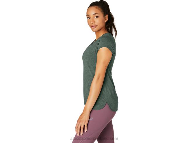 Women\s Heather Vneck Top Ivy Heather Asics XXPD2159