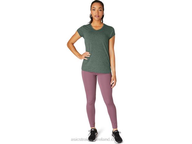 Women\s Heather Vneck Top Ivy Heather Asics XXPD2159