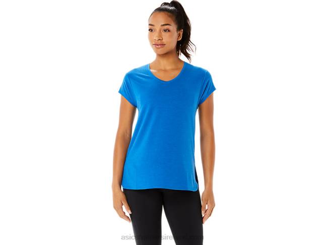 Women\s Heather Vneck Top Lake Drive Heather Asics XXPD3410