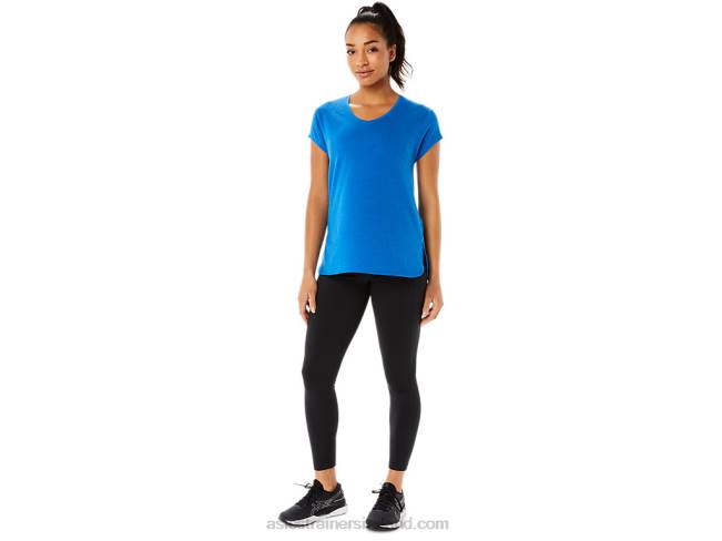 Women\s Heather Vneck Top Lake Drive Heather Asics XXPD3410