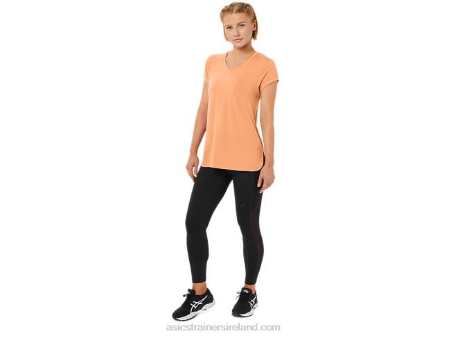 Women\s Heather Vneck Top Summer Dune Heather Asics XXPD2260