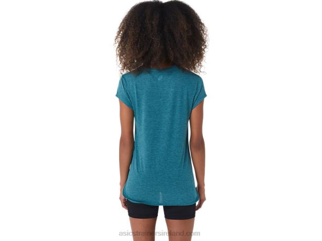 Women\s Heather Vneck Top Velvet Pine Heather Asics XXPD3045