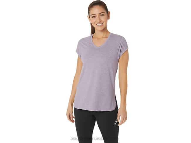 Womens Heather Vneck Top Violet Quartz Heather Asics XXPD2150