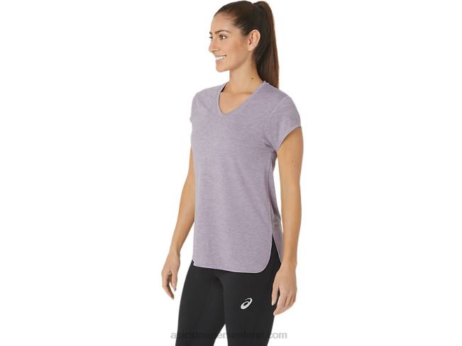 Women\s Heather Vneck Top Violet Quartz Heather Asics XXPD2150