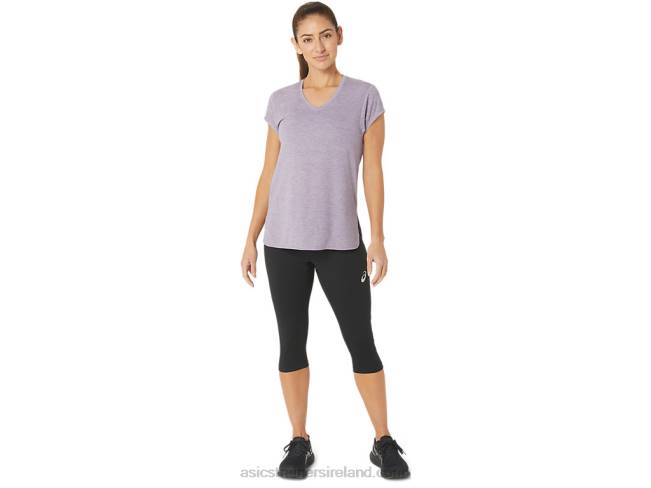 Women\s Heather Vneck Top Violet Quartz Heather Asics XXPD2150