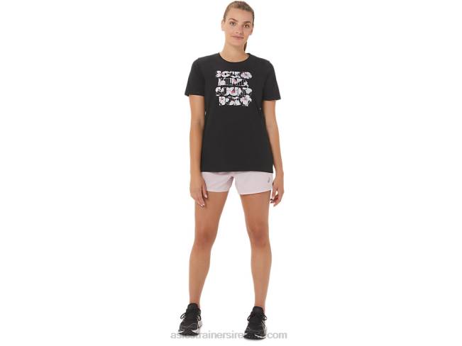 Women\s Hibiscus Slogan Crew Performance Black Asics XXPD2751